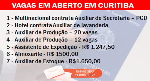 Oportunidades de emprego em Curitiba, Contratando agora